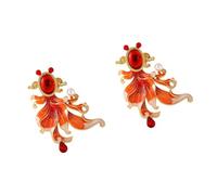 2pcs Goldfish Brooch Pin for Women Elegant Rhinestone Decorative Pin Chinese Style Versatile Accessory for Weddings Parties and Banquets Slip Design for