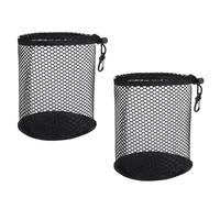 2PCS Golf Ball Bag, Large Black Golf Balls Storage Bag Nylon Ball Pouch with Drawstring Shag Bags Organizer Multi-Purpose Net Pouch for Billiards Tennis Balls Diving Supplies Storing