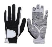 2Pcs Golf Glove Men Left Hand Breathable Black 3D Performance Mesh Non-slip Micro Fiber Gloves Mens Man For Right Left Handed(24 Medium Large)