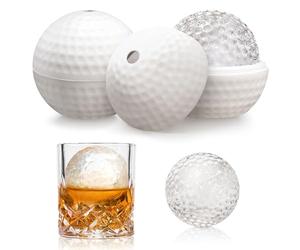 2PCS Golf Ice Ball Mould, Silicone Ice Ball Maker Mold, Ice Cube Tray for Making 2.5in Large Sphere Round Golf Ice Ball, BPA Free Ice Cube Moulds for Chilling Whiskey Cocktails Drinks, Golf Gifts