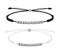 2PCS Golf Score Counter Bracelet with 10 Beads, Adjustable Golf Stroke Counter, Portable Durable Golfs Bracelet for Golfs, Baseball, Swimming, and Other Sports, Suitable for Both Men and Women