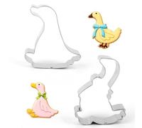 2pcs Goose Cookie Cutters, 4in/10.21cm Silly Goose Cracker Biscuit Sandwich Cutter Mold Dishwasher Safe Baking Dessert Tool for Farm Animal Theme Baby Shower Children Kids Birthday Party Decorations