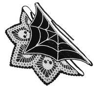 2pcs Gothic Crochet Bandana Headband Dark Skeleton Halloween Women | Fabric Head Scarf with Spider Accents, Festive Gothic Style, for Lady Wear and Versatile Use