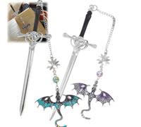 2PCS Gothic Dragon Book Marker,Premium Me/tal Bookmarks for Book Lovers,Fantasy Bookmark for Readers,Easy and Wide Application,Light in Weight to Carry,Durable Materials,Portable Without Breaking