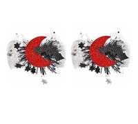 2PCS Gothic Hair Clip For Kids Cute Skull/Bat Side Clip Adult Hair Styling Accessories Halloween Theme Party Headdress Hallow
