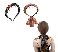 2PCS Gotysles Sweet Floral Wide Brim Bow Hairband, High Cranium Headband, With Teeth Hoop,For Women and Girls (2pcs-E, one size)