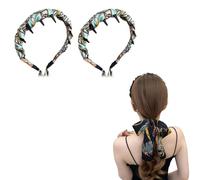 2PCS Gotysles Sweet Floral Wide Brim Bow Hairband, High Cranium Headband, With Teeth Hoop,For Women and Girls (2pcs-C, one size)