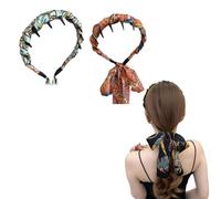 2PCS Gotysles Sweet Floral Wide Brim Bow Hairband, High Cranium Headband, With Teeth Hoop,For Women and Girls (2pcs-F, one size)