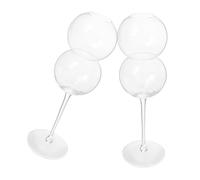 2pcs Gourd Shaped Crystal Sparkling Wine Glass, 470ml Footed Goblet | Glass Body, Stable Base, Ripple Detail, Suitable for Warm or Chilled Drinks, Home Dining and Restaurant Service