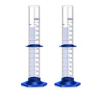 2PCS Graduated Cylinder Measuring Cylinder Thick Glass Lab Cylinders (250ML)