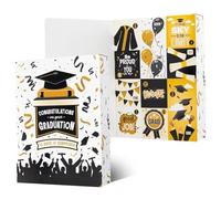 2Pcs Graduation Advent Box - 12 Days Countdown Calendar with Black Gold Theme, Empty Advent Calendar for Women & Men, Graduation Box for High School & College Grads -