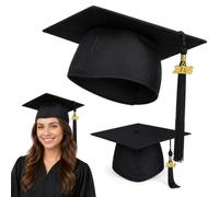 2Pcs Graduation Cap, 2026 Graduation Hat with Adjustable Design and Year Charm, Formal Ceremony and Photo Session Accessory for University and High School Graduates, Caps with Secure Tassel Attachment