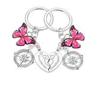 2PCs Grandmother Granddaughter Keychain Set Matching Heart Keychain Gifts for Grandma Granddaughter Christmas Birthday Gifts Mothers Day Gifts for Grandma Gifts from Granddaughter Keychain Present