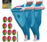 2Pcs Granny Pants Yard Game - The Ultimate Backyard Party Game! Yard Games Field Family Reunion Games Giant Outdoor Sets with 10 Bouncy Balls and 1 Air Pump for Birthdays Events (2PCS Blue)