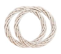 2Pcs Grapevine Wreath, 8 Inch White Wreath Form Grapevine Garland Rattan Base Form for Front Door Wall Window Christmas Decorations.