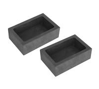 2pcs Graphite Ingot Molds, 12.5x8x4cm/4.9x3.1x1.6in Heat-Resistant Up to 2000 Degrees High-Purity Metal Casting Melting and Smelting Mold Set for Gold Silver Copper Aluminum and Brass (Black)
