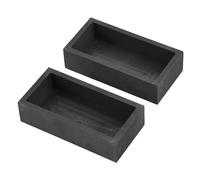 2pcs Graphite Ingot Molds, 2.2lbs/1kg Heat-Resistant Up to 2000 Degrees High-Purity Metal Casting Smelting Molds Kit for Gold Silver Copper Aluminum and Brass(Black)