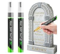 2pcs Gravestone Marker Pen Gold and Silver Paint Marker for Restoring Faded Lettering - Waterproof & UV Resistant Oil-Based Ink for Stone Memorials,Tombstone Inscriptions and Outdoor (Gray 2pcs)
