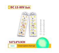 (2PCS, green) 12V 24V 12smd Car LED Strobe Warning Light Emergency Flasher Waterproof Led Signal Lights Grille Flashing LightBar Truck Trailer RV Beacon Lamp
