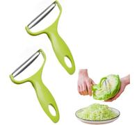 2Pcs Green Cabbage Shredder,Stainless Steel Fruit Vegetable Potato Peeler Cabbage Graters,Vegetable Cutter Cabbage Slicer,Kitchen Must Have for Home Restaurants,Peeling,Grating and Slicing Tools