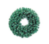 2Pcs Green Christmas Wreath - Artificial Door Wreath Spruce Christmas Wreaths Decoration Seasonal Indoor Home Decor for Window Mantlepiece Display (Green 40m)