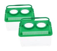 2Pcs Green Critter Observation Box with Magnifier, Acrylic ABS | Portable Insect Viewer for Boys and Girls, Outdoor Activities, Flowers and Goldfish, Science Learning Explorer Kit