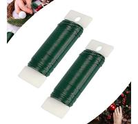 2Pcs Green Florist Wire for Wreath Making Supplies,Floristry Roll Floral Craft Christmas Wreath Wire,Garden Paddle Binding Reel Wires for Floristry,Wreaths,Flower Arranging,Crafting