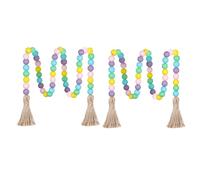 2Pcs Green Gradients Wood Bead Strands Beaded Tassels Garlands Perfect for Holiday Homes and Festival Decoration Historic Party Wreath