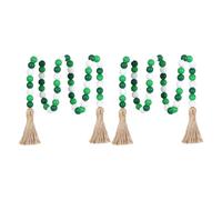 2Pcs Green Gradients Wood Bead Strands Beaded Tassels Garlands Perfect for Holiday Homes and Festival Decoration Historic Party Wreath