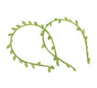 2pcs Green Leaf Headband Party Hair Accessory for Women Cosplay | Cloth and Iron Build, Natural Elegant Style, Realistic Look, for Bridal Hair, Themed Events