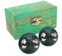 2pcs Green Metal Hand Massage Balls for Fingers and Palms | Textured Polished Finish, Portable Self Massage Tool, for Hand Exercise Training, Elder People and Therapy Random Style