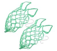 2pcs Green Nylon Mesh Chicken Hanging Feeder Bag with Hook 60cm