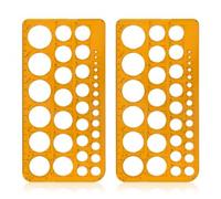 2Pcs Green Plastic Circle Template Geometric Stencil,Drawing Stencil Rulerm,Round Measuring Geometry Ruler,Clear Scale,Strong Toughness for Architectural Mathematical Drawings Measure (23 * 14 * 1cm)