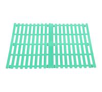 2pcs Green Plastic Rabbit Cage Mats Hollow Nonslip Foot Resting Mats | Modular Panels with Bottom Supports and Drainage Holes, Helping Maintain Tidy Cages and Protect Small Pet Feet
