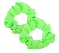 2Pcs Green Scrunchie 80s Neon Scrunchies Elastic Neon Green Scrunchies Solid Neon Hair Accessories Large Voile Hair Ties Hair Bands Ponytail Hair Scrunchies for Women Girls 80s 90s Party