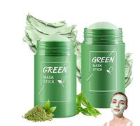2PCS Green Tea Mask Stick for Face,Deep Cleansing & Blackhead Remover, Green Tea Face Mask Stick with Green Tea Extract