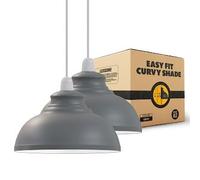2PCS Grey Ceiling Light Shade 29CM Metal lamp Shade Pendant Lighting Ceiling Light Shade,Ceiling Fitting Light & Industrial Light for Indoor Pendant Light Shade Kitchen Easyfit lamp Shade