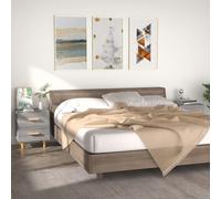 2pcs Grey Sonoma Bedside Cabinets 40x35x47.5cm Engineered & Eucalyptus Wood Set