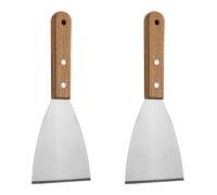 2Pcs Griddle Scraper Stainless Steel Scrapers Grill Scraper Food Scrapers Kitchen Scraper for BBQ Indoor Outdoor Cooking Cleaning Food Service