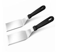 2PCS Griddle Spatula, Stainless Steel Metal Griddle Spatula, Wide Metal Spatula with Offset Design, Burger Turner for Flat Top Griddle BBQ Cooking, Metal Spatulas for Cooking Burgers Pancakes Eggs