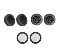 2Pcs Grill Wheels For Multi-functional Barbecue Grills, BBQ Grill Wheel Outer Diameter 152Mm, Height 40Mm, Hole Diameter 8-10mm(black+black wheel cover)