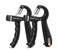 2PCS Grip Strength Trainer with 22-220Lbs (10-100kg) Adjustable Resistance, Hand Gripper, Forearm Strengthener, Finger Exerciser for Muscle Building and Injury Recovery