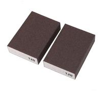2PCS Grit 60 320 Sanding Sponge Block for Wet and Dry Use, Flexible Abrasive Sandpaper Polishing Brick for Wood, Metal, Paint, Plastic, Drywall Smoothing (2PCS 120Grit)