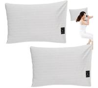2PCS Grounding Pillowcase 20x30 Inch Grounding Pillow Case Cotton Grounding Sheet Silver Fiber Grounding Improve Sleep Reduce Stress Anxiety Relief, White, Grounding Pillowcase(No Plug)
