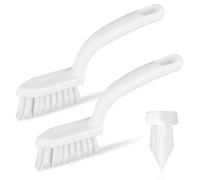 2pcs Grout Cleaner Brush for Tile Floors, V-Shaped Handheld Stiff Thin Cleaning Brush with Hard Bristles, Detail Scrubbing Brush for Shower Tile, Door Groove Gap, Bathroom, Kitchen, Small Spaces