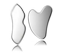 2Pcs gua sha facial tools stainless steel guasha set for face metal boby lymphatic drainage massage detailer gasha neck Gift for Women