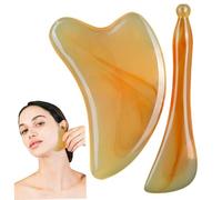 2PCS Gua Sha Tools Set, Resin Guasha Set Face and Body Massager with Scraping Board & Acupressure Stick for Skin Care