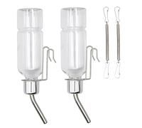 2PCS Guinea Pig Water Bottle No Drip 350ml Clear Plastic Hamster Water Dispenser Hanging Rabbit Waterer for Chinchillas, Hamsters, Rabbits, Guinea Pigs, Squirrels Rabbit Dispenser