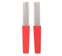 2PCS Guiro Scraper Brush, Stainless Steel Latin Percussion Comb Style Scraper Brush with Ergonomic Handle, Compact Lightweight Guiro Brush for Band Live Performance and