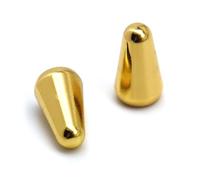 2pcs Guitar 5 Way Pickup Switch Tip Metal Switch Cap Switch Knob for Strat Tele (Gold)